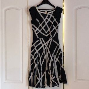 Black and white midi dress